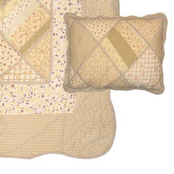 Clayre & Eef Bedsprei Groen Beige Polyester