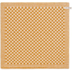 Knit Factory Keukendoek Cubes - Ecru/Oker - 50x50 cm