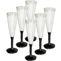 DID Prosecco/Champagneglazen - 6x stuks - kunststof - 165 ml - Champagneglazen