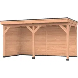 Douglas DIY overkapping, 500 x 250, met achterwand en zijwand, Westwood