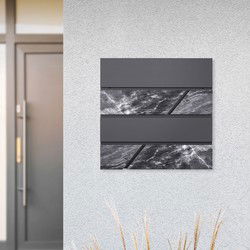 Brievenbus met krantenvak 37x37x11 cm antraciet/zwart marmer-look staal ML design, modern horizontaal ontwerp