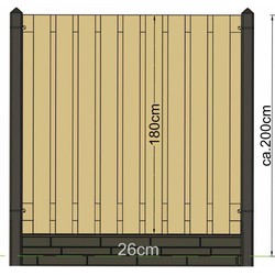Berton paal Amstel antraciet hoekmodel 280 cm Tuindeco