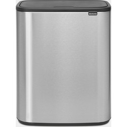 Bo Touch Bin, met 2 binnenemmers, 2 x 30 liter - Matt Steel Fingerprint Proof