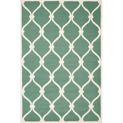 Safavieh Modern Indoor Hand Getuft Vloerkleed, Cambridge Collectie, CAM710, in Teal & Ivoor, 183 X 274 cm