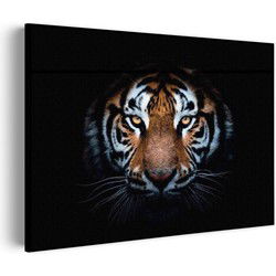 Muurwerken Akoestisch Schilderij - De Gevaarlijke Tijger - Geluidsdempend Wandpaneel - Wanddecoratie - Geluidsisolatie - BASIC (AW 0.65) L (100x72)