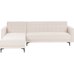Beliani ABERDEEN - Hoekbank-Beige-Fluweel