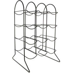 Svenska Living Wijnrek - 12 flessen - zwart - metaal - 29 x 47 x 28 cm - Wijnrekken