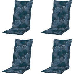Madison -  Tuinstoelkussen Hoge Rug Circle blue - Ca. 123x50 cm - Set van 4