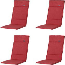 Madison -  Tuinkussen Fiber Deluxe Panama brick red - Ca. 125x50 cm - Set van 4