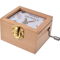 Clayre & Eef Muziekdoos 9x6x4 cm Wit Beige Hout