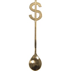 Clayre & Eef Eetlepel  15 cm Goudkleurig Metaal Dollar Lepel
