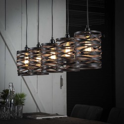 Hoyz - Industriele Hanglamp - 5 Lampen - ø17 - Spiraal