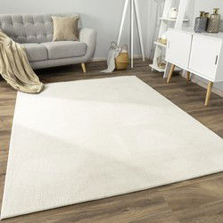 Laagpolig Effen Vloerkleed Sevaria - Creme - 200x280 cm