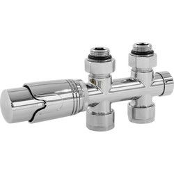 Thermostaat met aansluitset Vloerverbinding chroom
