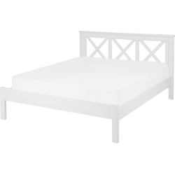 TANNAY  - Tweepersoonsbed - Wit - 140 x 200 cm - Dennenhout