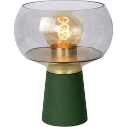 Groene tafellamp E27 met messing en glas design