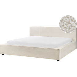 MIRANDE - Tweepersoonsbed - Gebroken wit - 180 x 200 cm - Bouclé