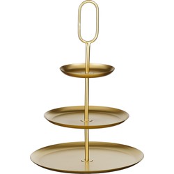 Mica Decorations Rama Etagere 3 Laags - L38 x B38 x H55 cm - Metaal - Goud