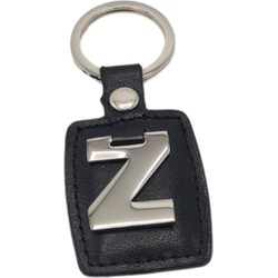 Sleutelhanger - Zilver/Zwart - Letter Z - Leer - Metaal