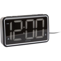 Wekker New Retro - Zwart - 16.5x4.5x9cm