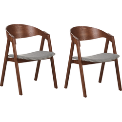 Beliani YUBA - Eetkamerstoel-Donkere houtkleur-Multiplex, MDF