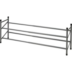 Schoenenrek - uitschuifbaar - RVS - 2-laags - 35 x 23 x 61 cm - Schoenenrekken