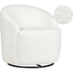 Beliani DAVIK - Fauteuil-Wit-Bouclé