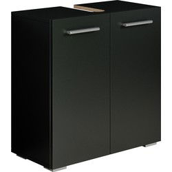 Badplaats Wastafel Onderkast Jupiter 60 x 30 x 60 cm - Zwart - Badkamerkast – Staand Wastafelmeubel