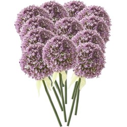 12 x Kunstbloemen steelbloem lila sierui 70 cm - Kunstbloemen