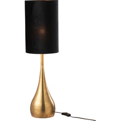 J-line - Lamp Druppel Ijzer/fluweel Goud/zwart Small - 20.5x20.5x77cm