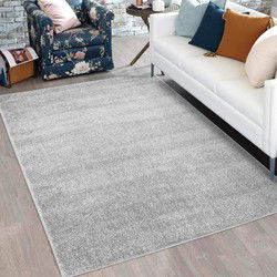 Felta Modern Zilver vloerkleed - Effen / Laagpolig - 190 X 280 CM