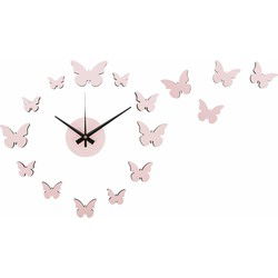 Wandklok Diy Butterfly - Roze - Ø35cm