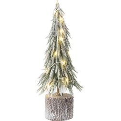 J-line - Kerstboom A+led Kunststof Sneeuw Groen Medium - 12x12x45cm