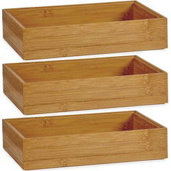 3x kinvara kast/lade/make-up sorteer organizer - bamboe - 23 x 15 x 5 cm - Make-up dozen
