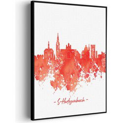 Muurwerken Akoestisch Schilderij - Skyline 's-Hertogenbosch Watercolor Paint - Geluidsdempend Wandpaneel - Wanddecoratie - Geluidsisolatie - PRO (AW 0.90) XXL (107X150)