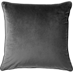 Dutch Decor FINN - Kussenhoes 45x45 cm - velvet - effen kleur - Charcoal Gray - antraciet - Dutch Decor