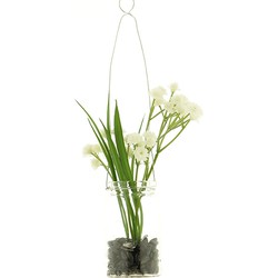 PSO Gypso in glass pot white 24 cm kunsthangplant - Nova Nature