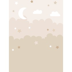 ESTAhome fotobehang wolken en sterren beige - 200 x 279 cm - 159247
