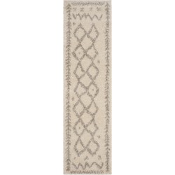 Safavieh Shaggy Indoor Woven Area Rug, Arizona Shag Collection, ASG749, in Ivory & Grey, 69 X 244 cm
