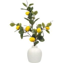 Emerald Kunstbloem citrusfruit tak citroen - 95 cm - geel - kunst zijdebloemen - Kunstbloemen