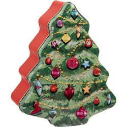 Clayre & Eef Bewaarblik Kerstboom 15x18x7 cm Groen Metaal