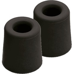 5x stuks rubberen deurbuffers / deurstoppers zwart 7,3 x 4 cm - Deurstoppers