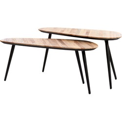 Light & Living - Salontafel VIEJO - 84x39x39cm - Bruin - Set van 2