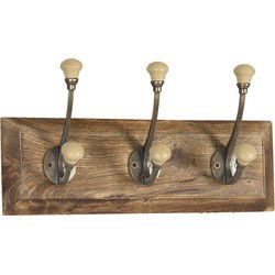 Clayre & Eef Wandkapstok Bruin Hout