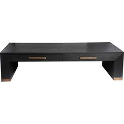PTMD Salontafel Tiess - 165x80x40 cm - Hout - Zwart