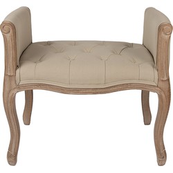 Clayre & Eef Bankje 67x44x60 cm Bruin Beige Hout Textiel