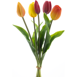 PSO Holland tulip bundle Sally red/orange combo 36 cm kunstbloem