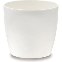 2 stuks - Bloempot Brussels diamond rond 18 cm wit