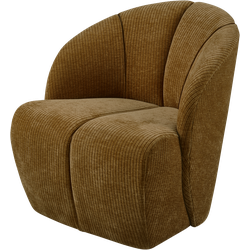 WOOOD Mojo Draaifauteuil - Ribstof - Honing Geel - 75x68x77