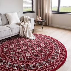 Rond vintage vloerkleed Marad rood Interieur 05 - Polypropyleen